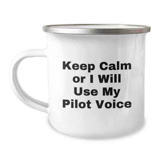 Pilot Keepsake Gift for Him - Keep Calm Or I Will Use My Pilot Voice - Image 1