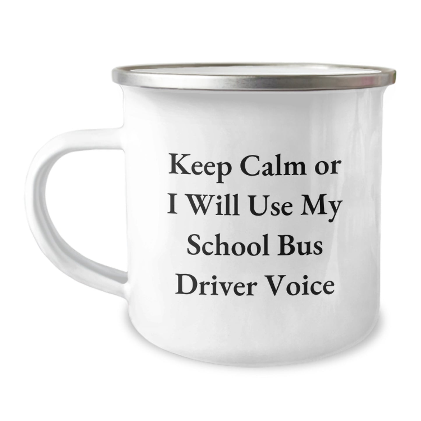 Funny School Bus Driver Gifts for Men - Keep Calm Or I Will Use My School Bus Driver Voice Camping Mug, Graduation Unique Gifts from Friends to School Bus Driver - Image 1