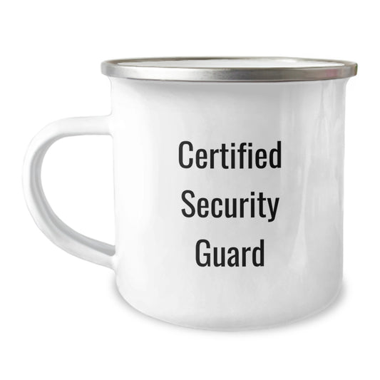 Funny Security Guard Birthday Unique Gifts for Men Friends from Family - 'I'm Certified but not Perfect' Stainless Steel Camping Mug - Image 1