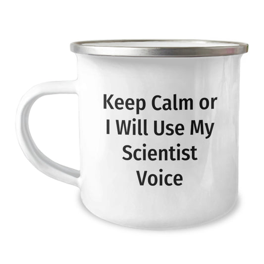 Scientist Keepsake Camping Mug for Him Birthday Gift Keep Calm - Image 1
