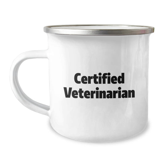 Funny Veterinary Gifts for Veterinarians, 'Certified Veterinarian' Enthusiast Birthday Unique Gifts from Friends to Family Camping Mugs - Image 1