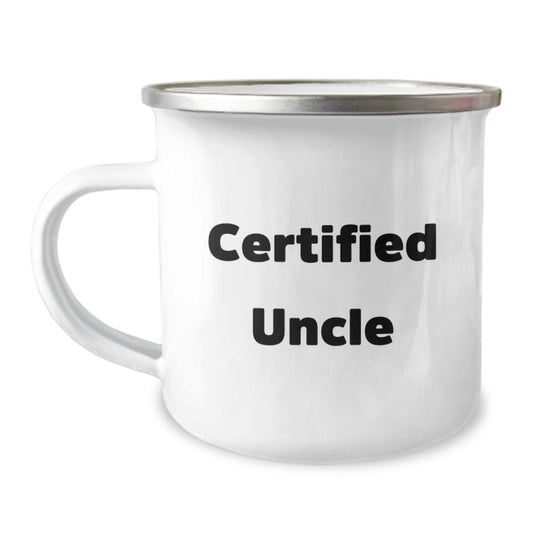 Funny Uncle Gifts, Unique Birthday Unique Gifts from Family to Uncle, 'I'm Not Lazy I'm Just on Uncle Time' Camping Mug - Image 1