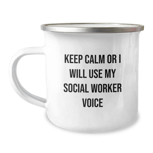 Social Worker Keepsake Camping Mug for Him Birthday Gift - Image 1
