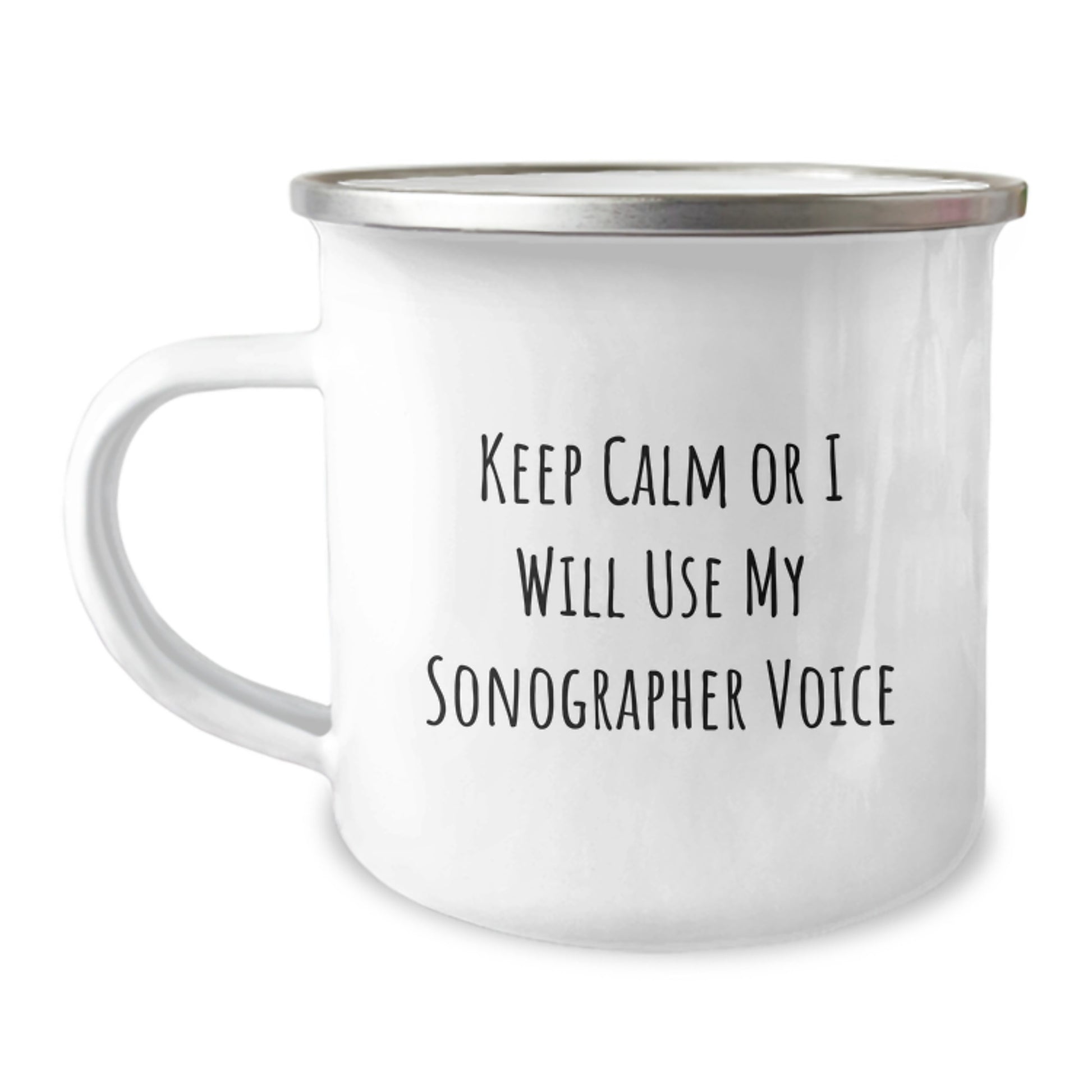 Funny Sonographer Gifts for Men - Keep Calm Or I Will Use My Sonographer Voice Camping Mug - Unique Graduation Gifts from Friends - Image 1