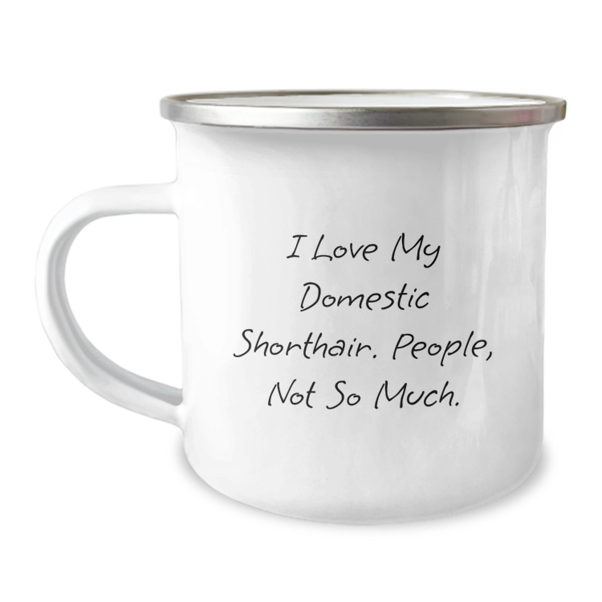 Domestic Shorthair Cat Lover Gifts - Funny Birthday Mugs for Women Friends from Men, 12 oz Stainless Steel Enamel - Image 1