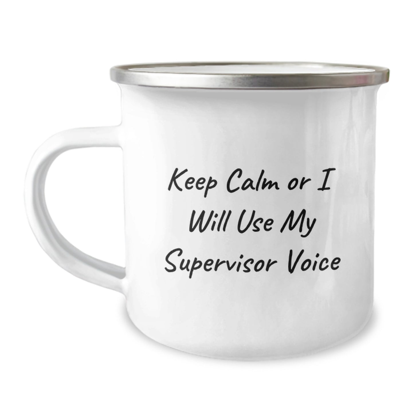 Funny Supervisor Gifts from Friends - Keep Calm Or I Will Use My Supervisor Voice, Humorous Camping Mug for Supervisor, Unique Graduation Gifts for Supervisor - Image 1