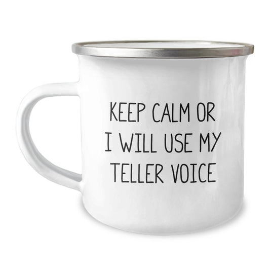 Gifts from Family for Teller Enthusiasts, Funny Motivational Camping Mug for Mom on Mother's Day, Stainless Steel with Enamel Finish - Image 1