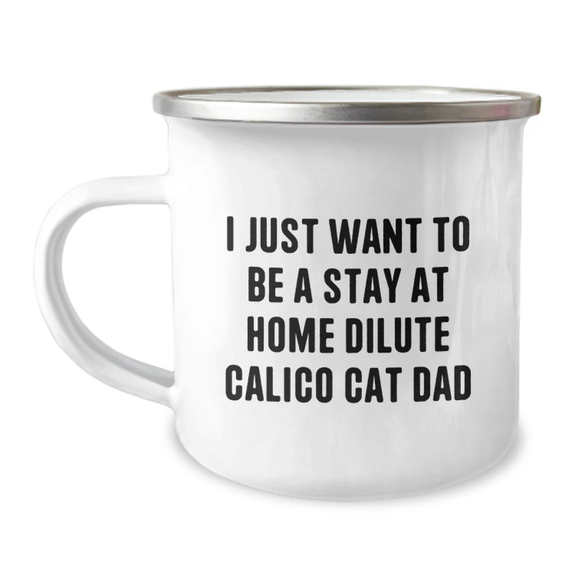 Dilute Calico Cat Lover's Funny Camping Mug Gifts from Dad to Stay At Home Dilute Calico Cat Dad on Valentine's - Image 1