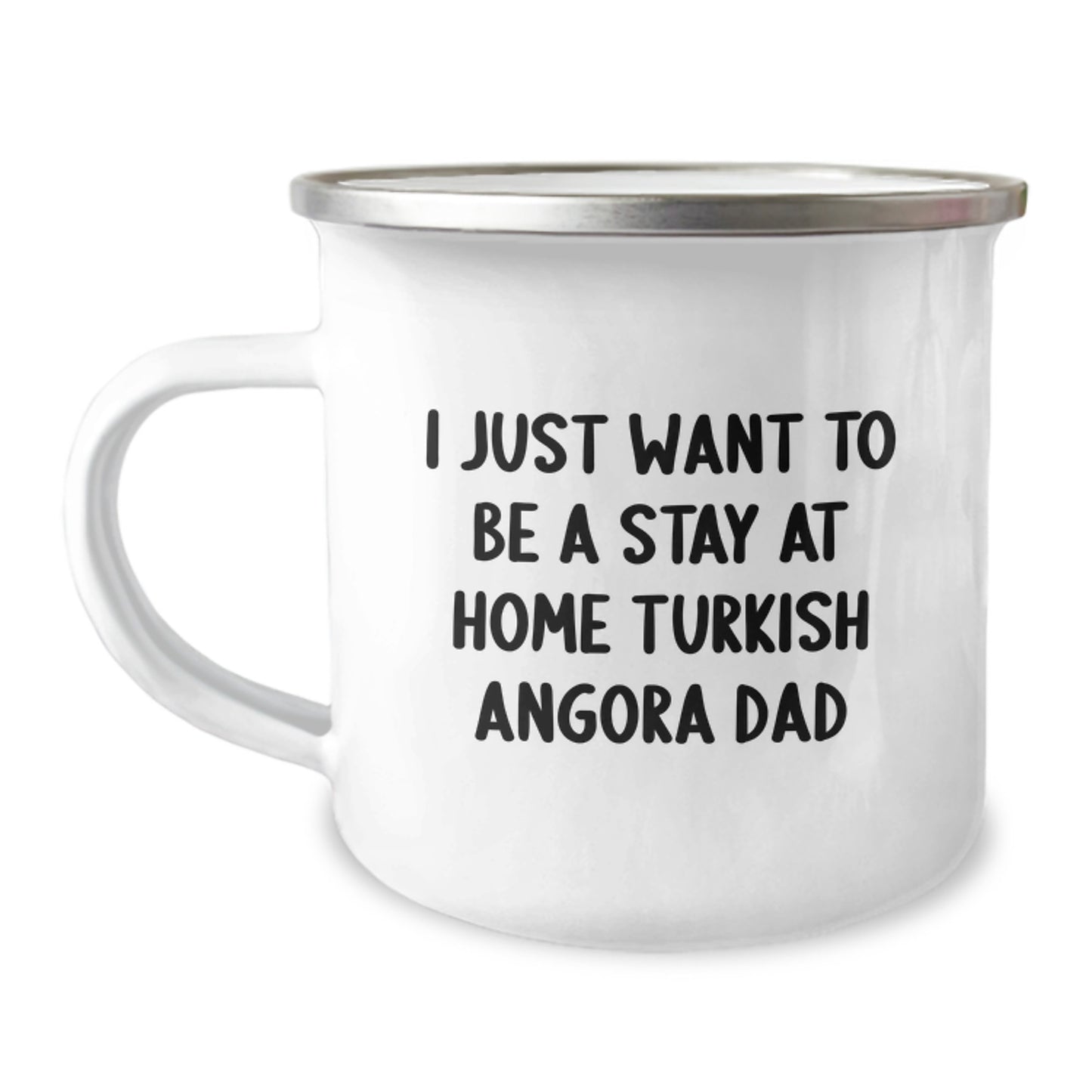 Funny Turkish Angora Cat Dad Gifts from Men to Family - Turkish Angora Cat Camping Mug, Valentine's Unique Gift for Him - Image 1