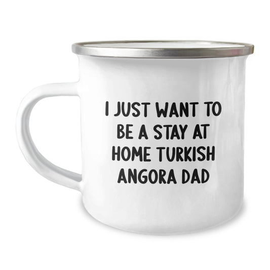 Funny Turkish Angora Cat Dad Gifts from Men to Family - Turkish Angora Cat Camping Mug, Valentine's Unique Gift for Him - Image 1