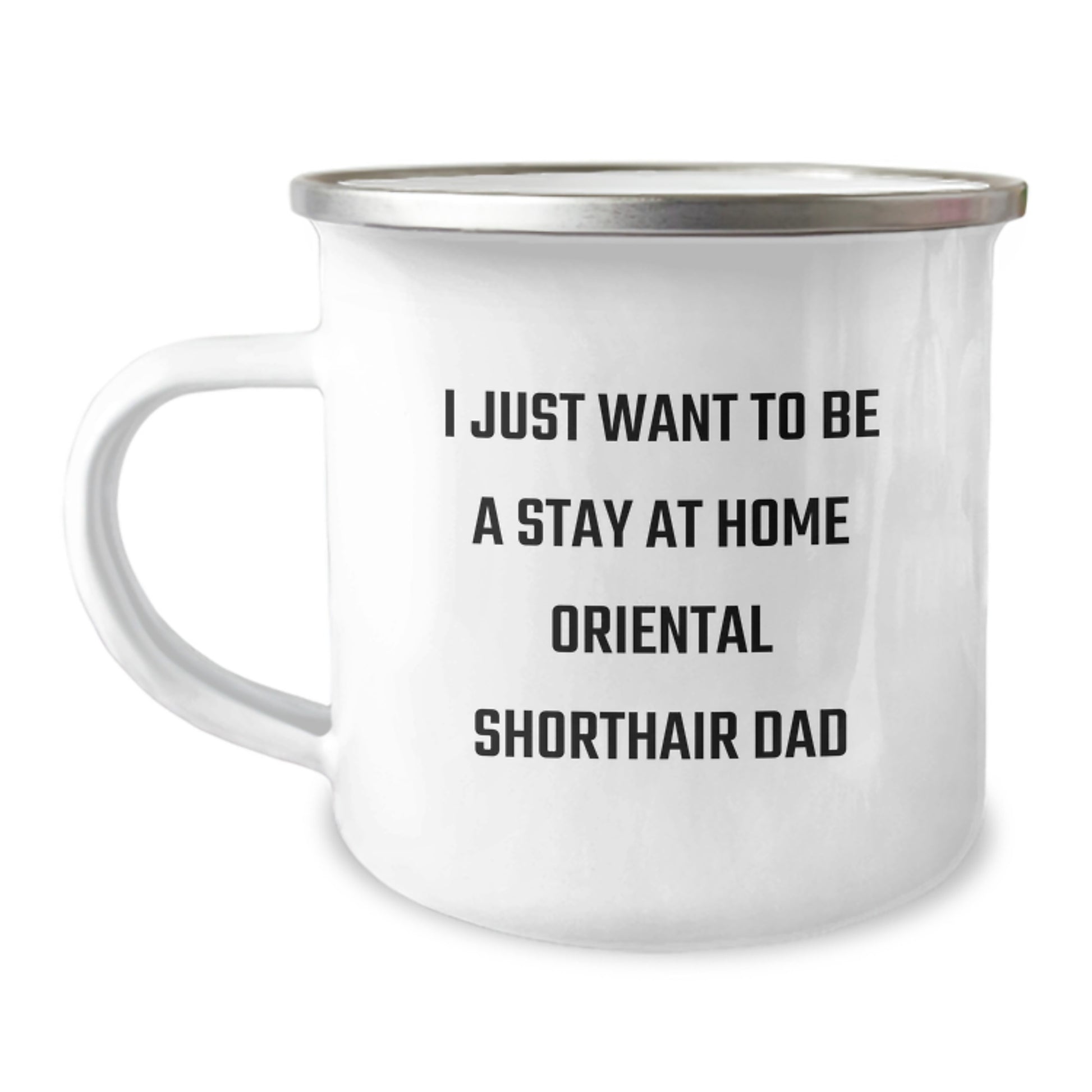Funny Oriental Shorthair Cat Camping Mug Gifts from Dad to Oriental Shorthair Cat Lover, Birthday Unique Gifts, Oriental Shorthair Cat Dad Humor - Image 1