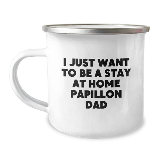 Funny Papillon Dog Gifts from Men, Women, Family, Friends, Valentine's Unique Gifts for Papillon Dog Dad, Camping Mug - Image 1