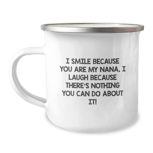 Christmas Gift for Her Playful Nana Camping Mug with Humorous Saying - Image 1