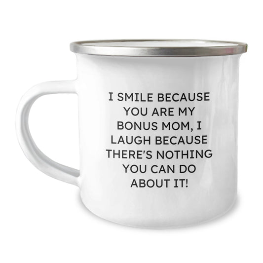 Bonus Mom Keepsake Camping Mug for Her Birthday Gift Premium Stainless - Image 1