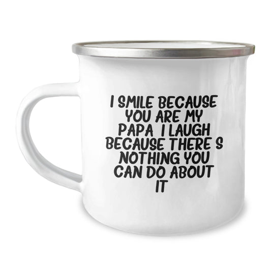 Gifts from Son to Papa, Camping Mug for Men, Funny Quote, Graduation Unique Gifts, Papa Love - Image 1