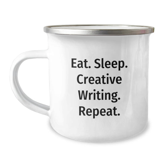 Funny Creative Writing Gifts for Women Camping Mug Eat Sleep Write Repeat, Unique Christmas Memorable Presents for Friends Family Men, Camping Mugs for Creative Women, Funny Mugs for Writers - Image 1