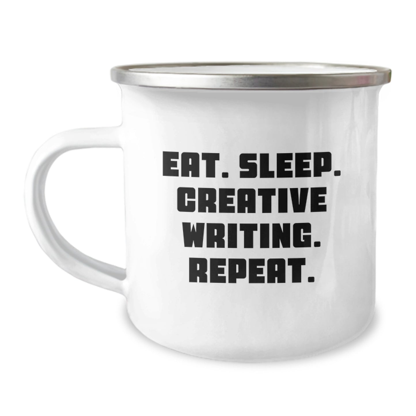 Creative Writing Inspiration Gifts from Friends for Creative Writing Lovers - Eat Sleep Creative Writing Repeat, Funny Valentine's Camping Mug - Image 1