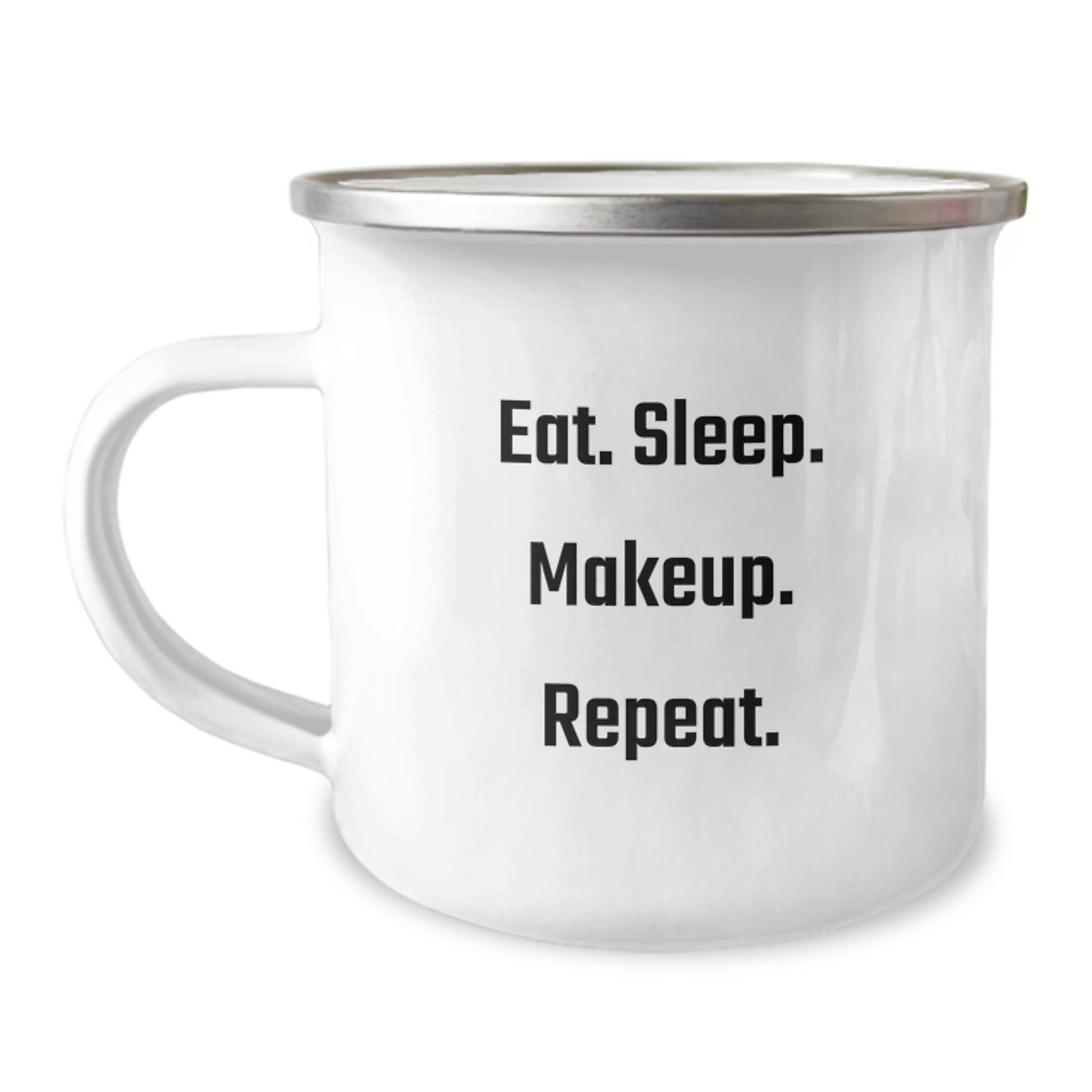 Funny Makeup Lover Gifts from Friends for Women Camping Mug Eat Sleep Makeup Repeat Christmas - Image 1