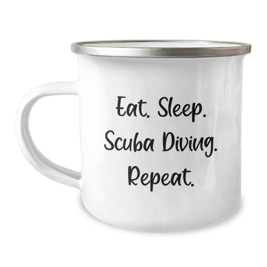 Scuba Diving Christmas Unique Gifts from Family - Funny Camping Mug for Scuba Diving Lovers - Eat. Sleep. Scuba Diving. Repeat. - Image 1