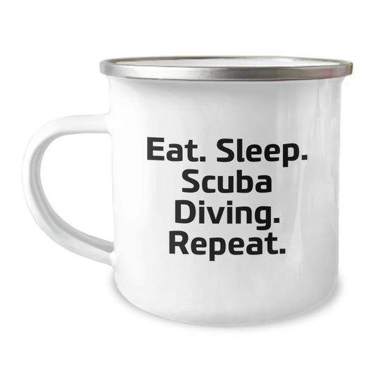 Funny Scuba Diving Gifts for Scuba Diving Enthusiasts, Men, Women - Eat Sleep Scuba Diving Repeat Camping Mug for Christmas Unique Gifts from Family, Friends, Coworkers - Image 1