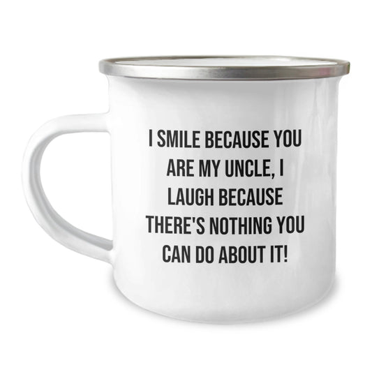 Funny Uncle Gifts for Men, Camping Mugs with I Smile Because You Are My Uncle, Gifts from Men to Uncle on Valentine's - Image 1