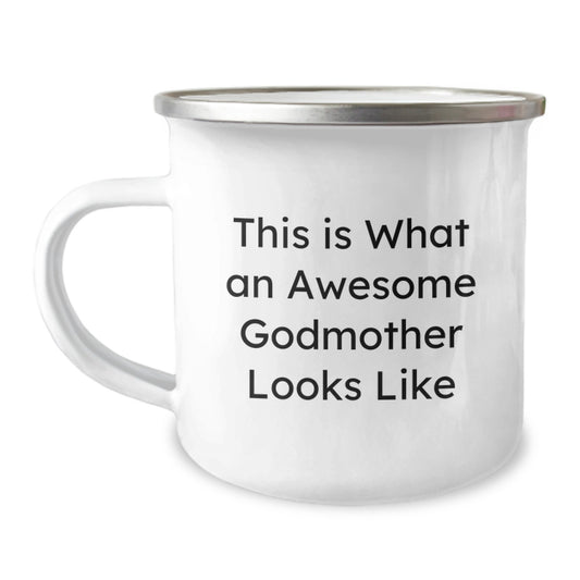 Funny Godmother Gifts for Women, This Is What An Awesome Godmother Looks Like Camping Mug, Gifts from Family to Godmother, Christmas Unique Mug - Image 1