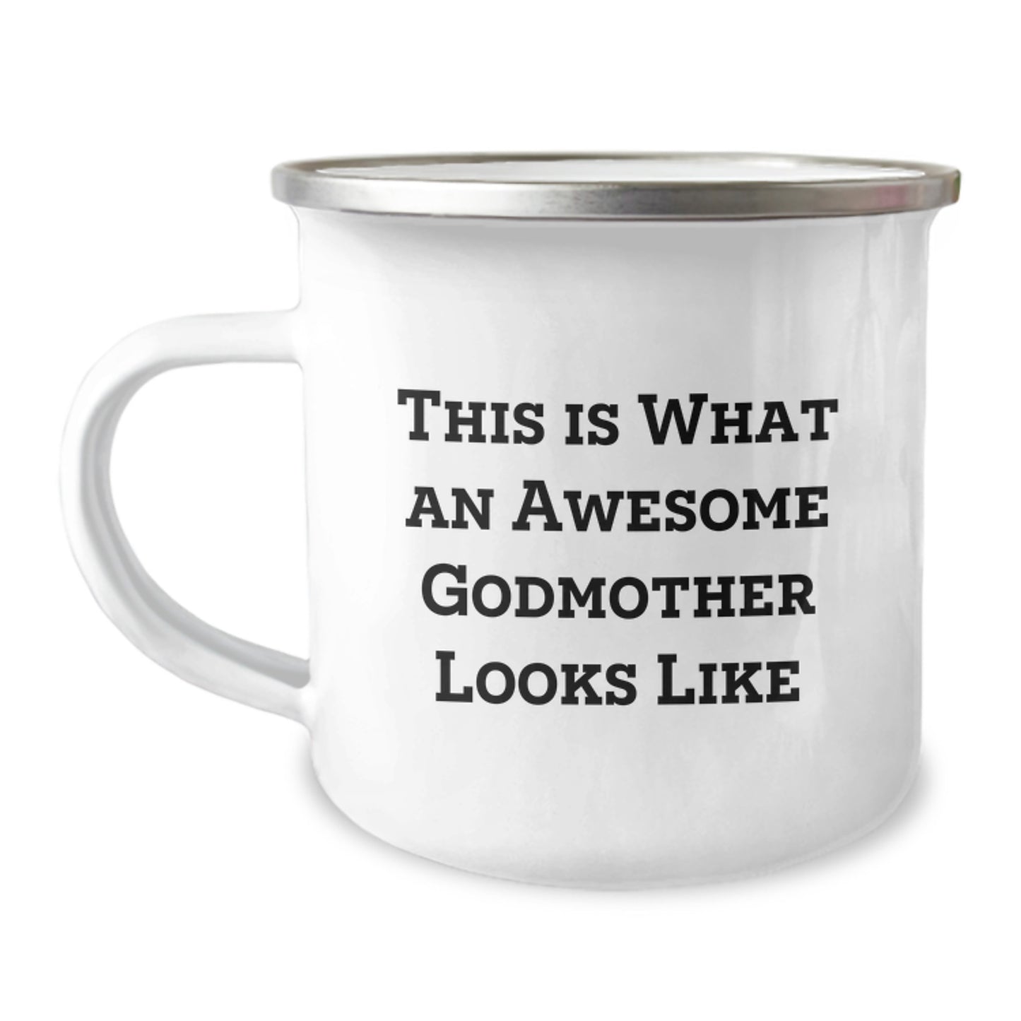 Gifts from Family and Friends for the Awesome Godmother This Is What An Awesome Godmother Looks Like Funny Camping Mug - Image 1