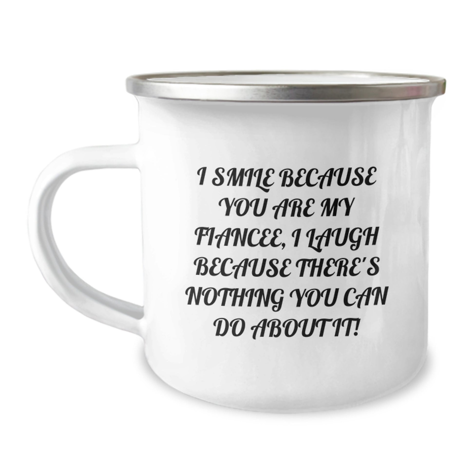 Fiancee Keepsake Camping Mug Birthday Gift for Him with Enamel Finish - Image 1