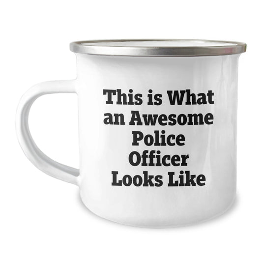 Police Officer Gifts for Men Funny Camping Mug Birthday Unique Idea, Gifts from Family to Police Officers, This Is What An Awesome Police Officer Looks Like - Image 1