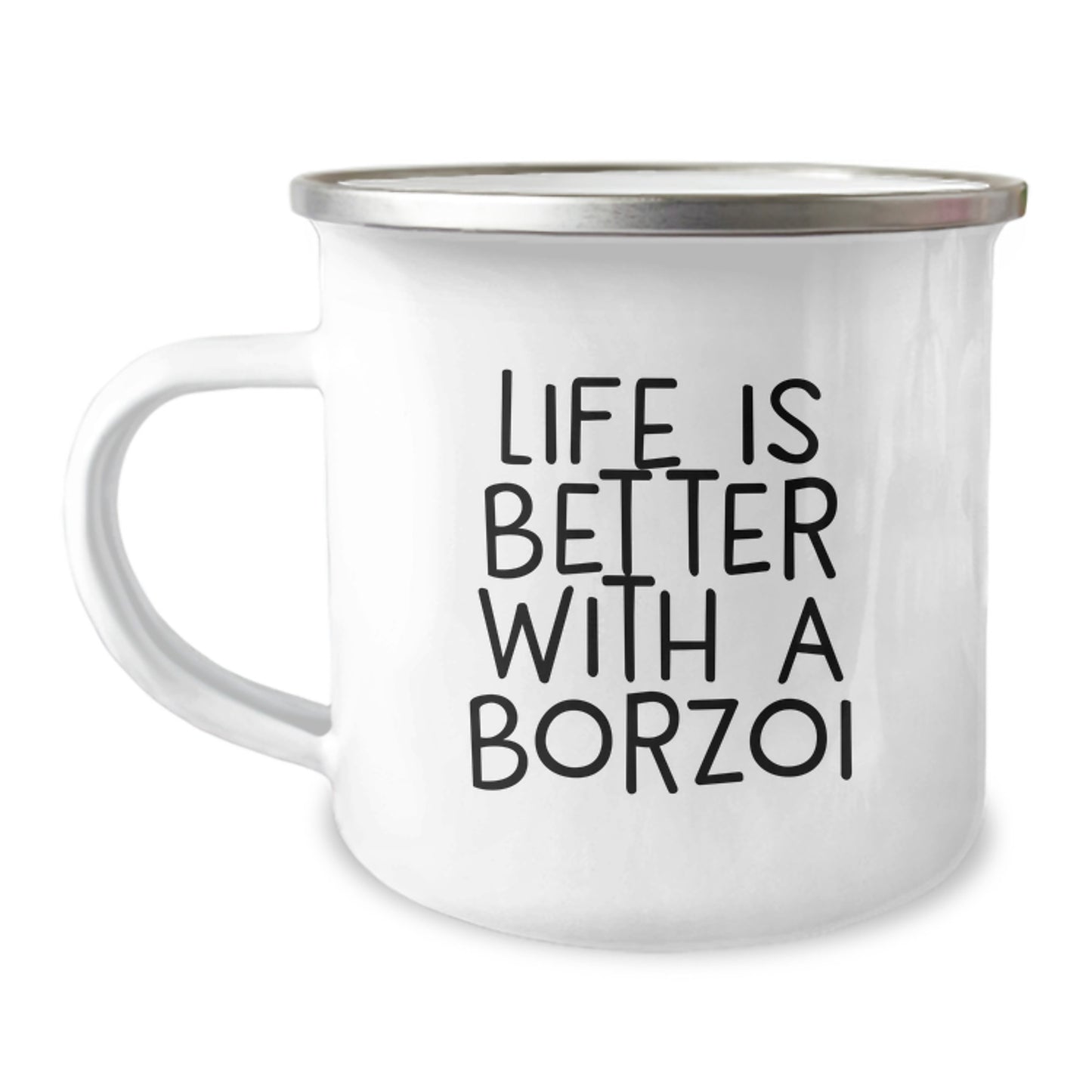 Funny Borzoi Dog Lover Gifts from Men, Women, Friends, Family for Valentine's Unique Camping Mugs - Life Is Better With A Borzoi - Image 1
