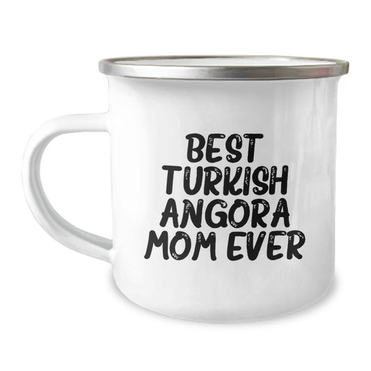 Funny Turkish Angora Cat Gifts from Family for Birthday Unique Mugs - Best Mom Ever Camping Mug - Image 1