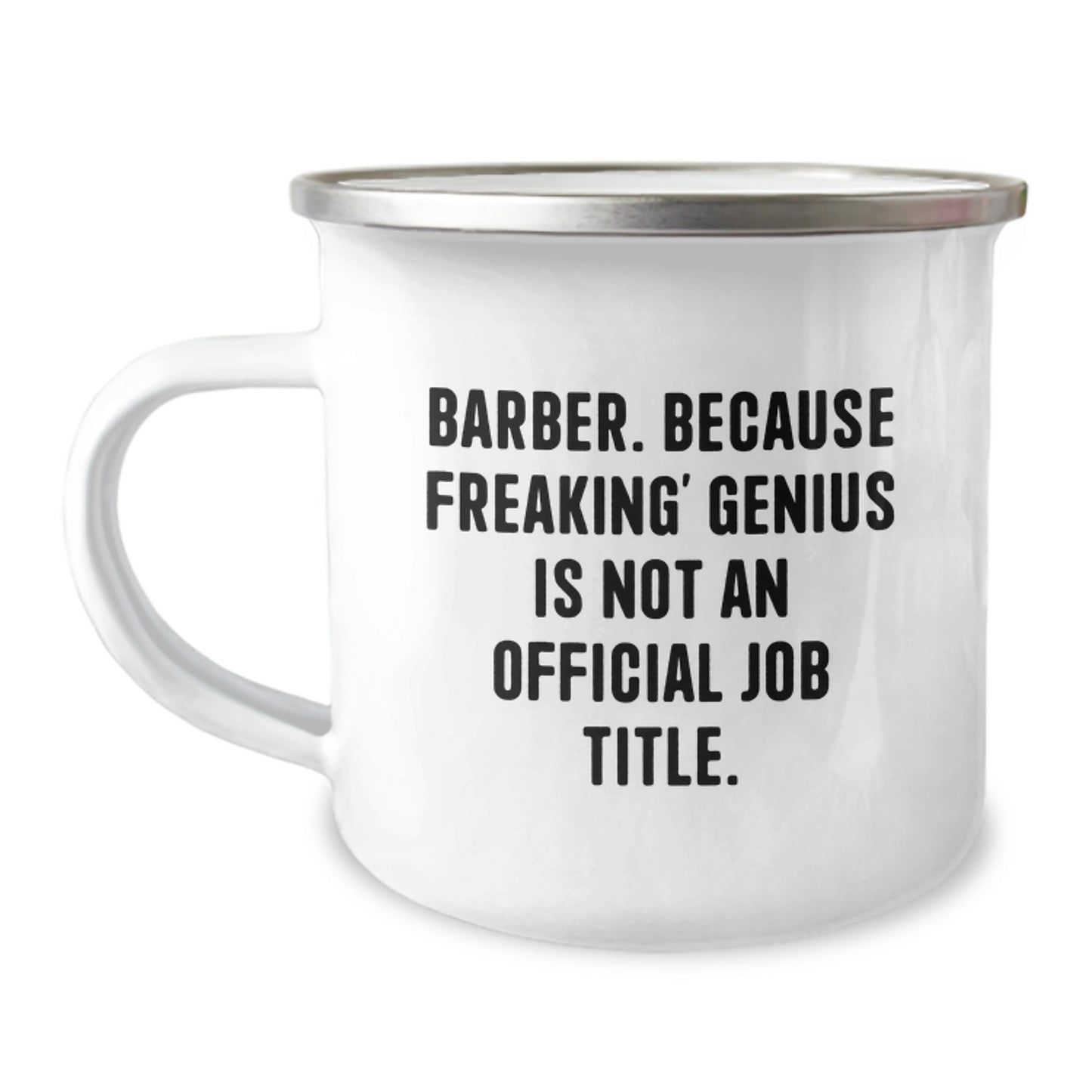 Funny Gifts from Men to Barbers - Barber genius Mug, Unique Mother's Day Unique Gifts for Family and Friends, Camping Mug with Funny Quote - Image 1