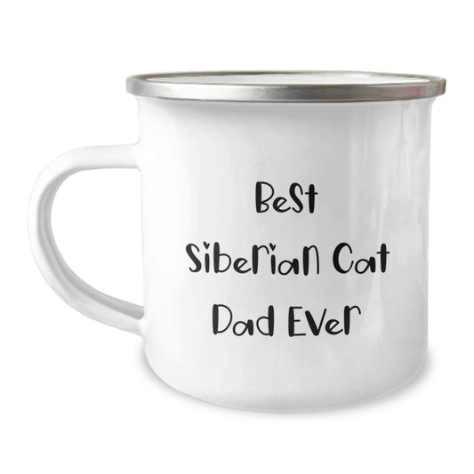 Funny Gifts from Men to Best Siberian Cat Dad Ever Camping Mug for Valentine's Unique Gifts - Image 1