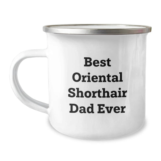 Oriental Shorthair Cat Lover's Funny Gift for Dad - Unique Camping Mug for Valentine's - Image 1