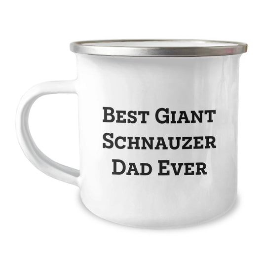 Funny Giant Schnauzer Dog Dad Gifts from Men on Valentine's - Best Dad Ever Camping Mug - Image 1