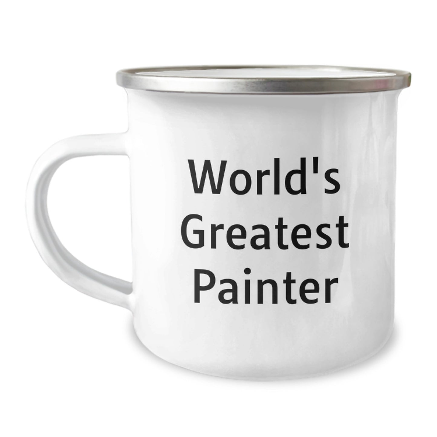 Funny World's Greatest Painter Gifts from Family for Graduation Unique Camping Mugs, Painter Funny Quote Enamel Stainless Steel 12 oz Cup - Image 1