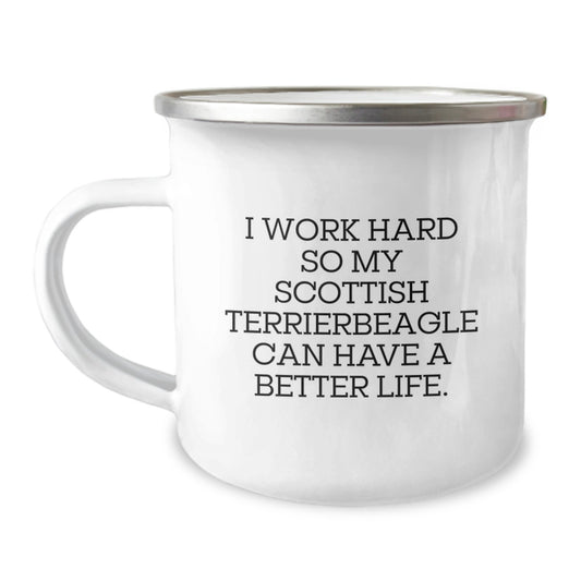 Funny Scottish Terrier Dog Gifts for Men, Scottish Terrier Dog Lover Birthday Unique Gifts from Friends, Personalized Camping Mug with Inspirational Quote - Image 1