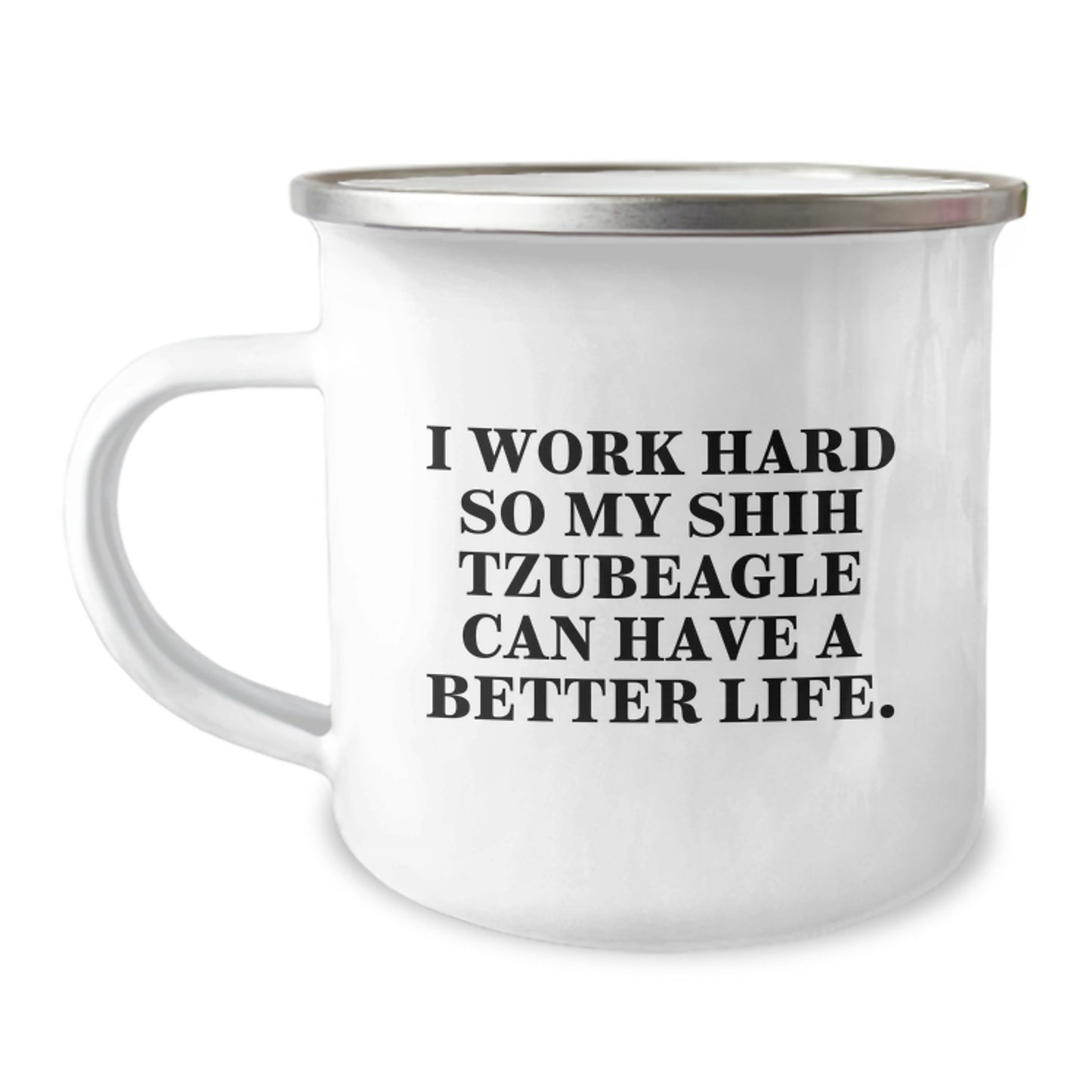 Funny Shih Tzu Dog Gifts for Men from Friends - Birthday Unique Shih Tzu Dog Lover Camping Mug, Inspirational Quote - Image 1