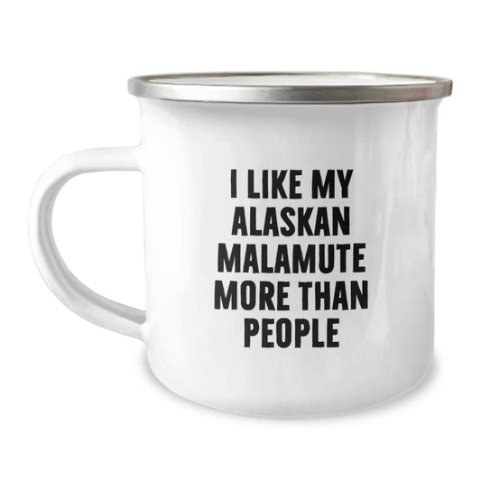 Funny Alaskan Malamute Dog Camping Mug Gifts from Friends and Family - Birthday Unique Presents for Alaskan Malamute Dog Lovers - Image 1