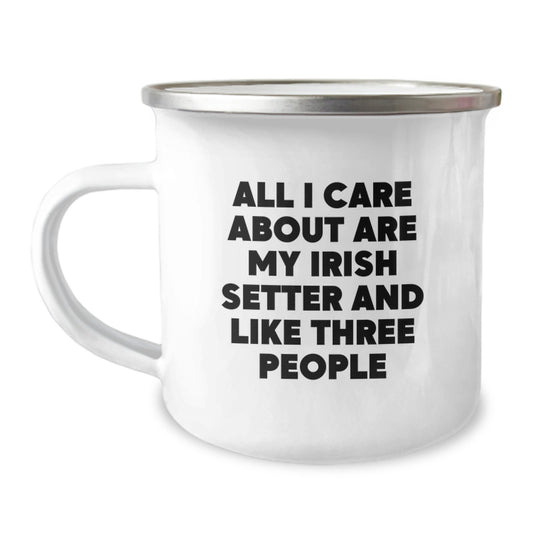Irish Setter Dog Lover Gifts for Him, Funny Birthday Unique Gifts from Family, Men - Camping Mug - Image 1