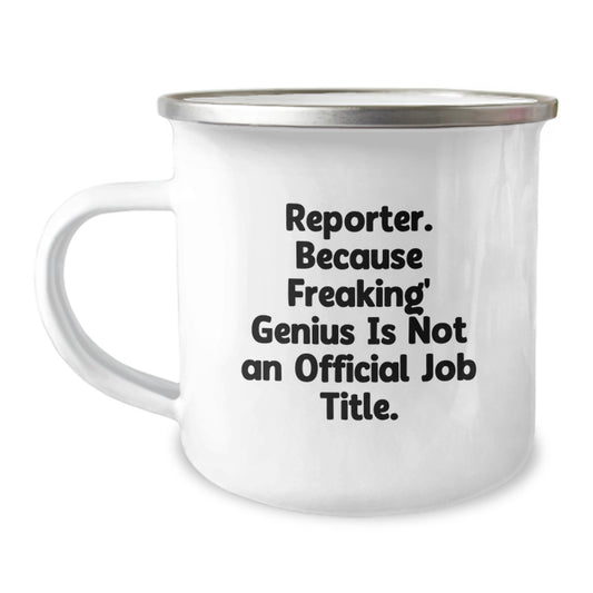 Christmas Gift for Her - Reporter Camping Mug with Witty Present - Image 1