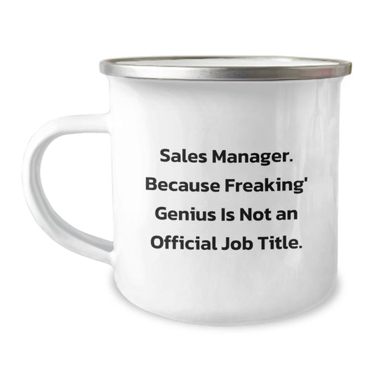 Christmas Gift for Her Sales Manager Camping Mug - A Freaking' Genius - Image 1