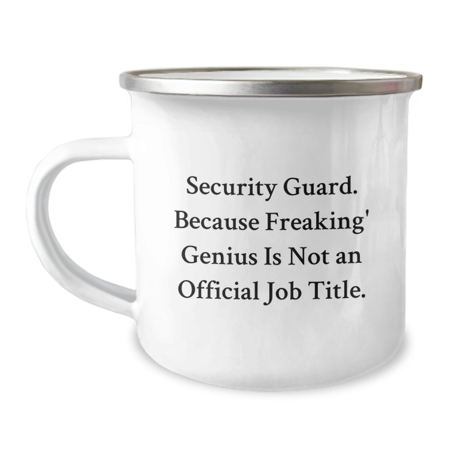 Funny Security Guard Gifts for Men, Gifts from Friends, 'Security Guard Because Freaking genius Is Not An Official Job Title', Camping Mug for Graduation - Image 1