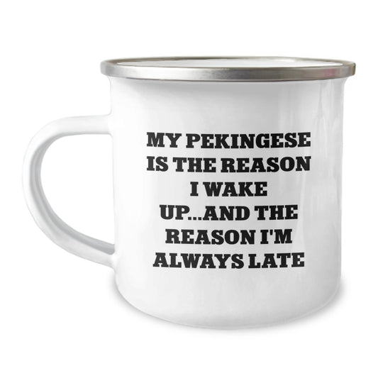Funny Pekingese Dog Lover Camping Mug Gifts from Friends and Family for Birthday Unique - Image 1