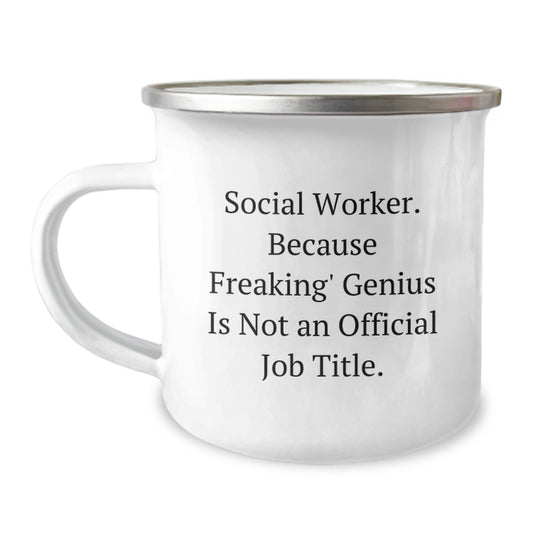Birthday Gift Surprise for Her Social Worker Camping Mug Present - Image 1