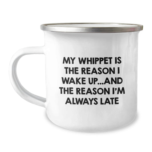 Whippet Dog Camping Mug - Funny Birthday Unique Gift for Whippet Lovers from Friends or Family - Image 1
