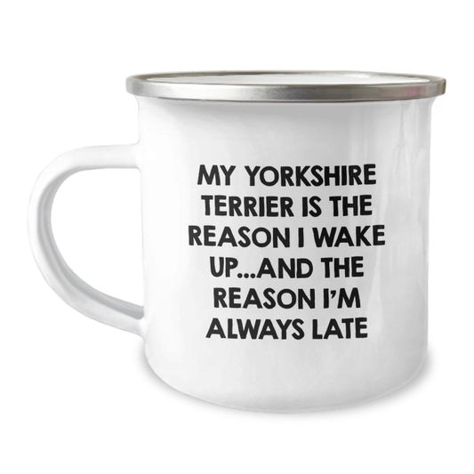 Funny Yorkshire Terrier Dog Gifts from Family, Yorkshire Terrier Dog Birthday Unique Gifts, Funny Camping Mug for Yorkshire Terrier Dog Lover, Yorkshire Terrier Dog Camping Mug Quote - Image 1