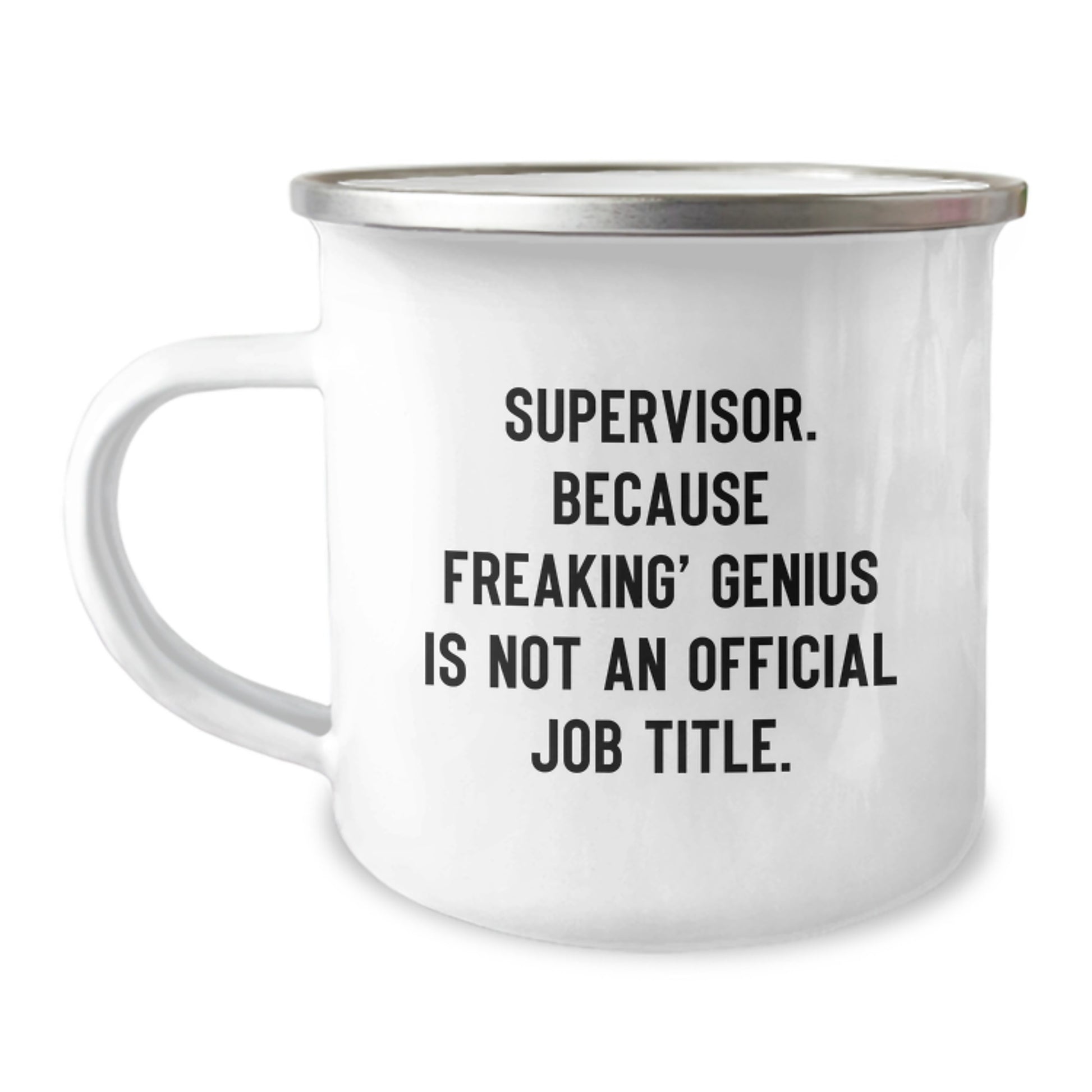 Birthday Gift for Her Supervisor Camping Mug – Freaking Genius Title - Image 1