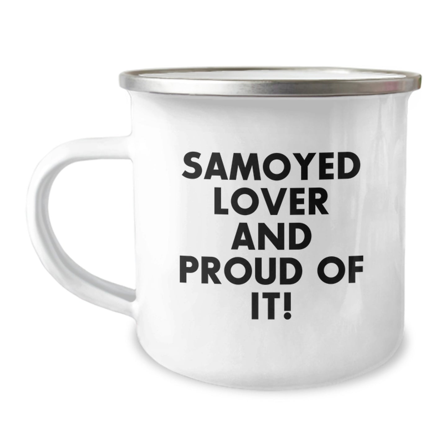 Samoyed Dog Lover's Camping Mug - Funny Gifts from Men to Women on Valentine's, Perfect for Samoyed Dog Owners, Unique Samoyed Dog Enthusiast Mug - Image 1