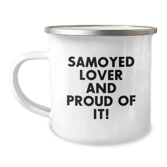 Samoyed Dog Lover's Camping Mug - Funny Gifts from Men to Women on Valentine's, Perfect for Samoyed Dog Owners, Unique Samoyed Dog Enthusiast Mug - Image 1